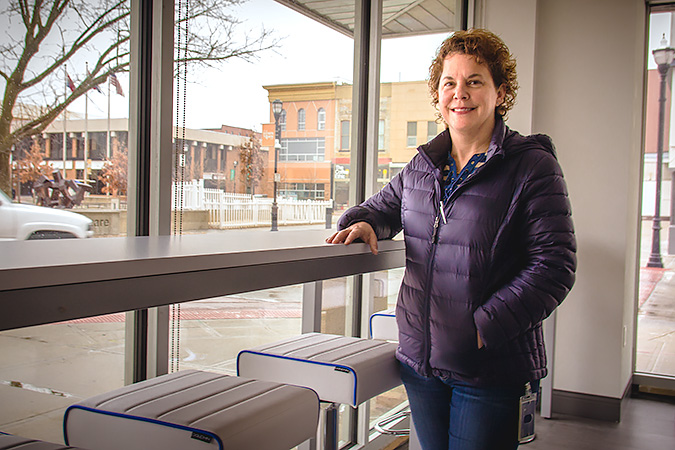 Kelly Quigg, IntrinsiQ's director of technical software support, gives Springfield Business Journal a tour of its first-floor space inside the Heer’s building downtown.