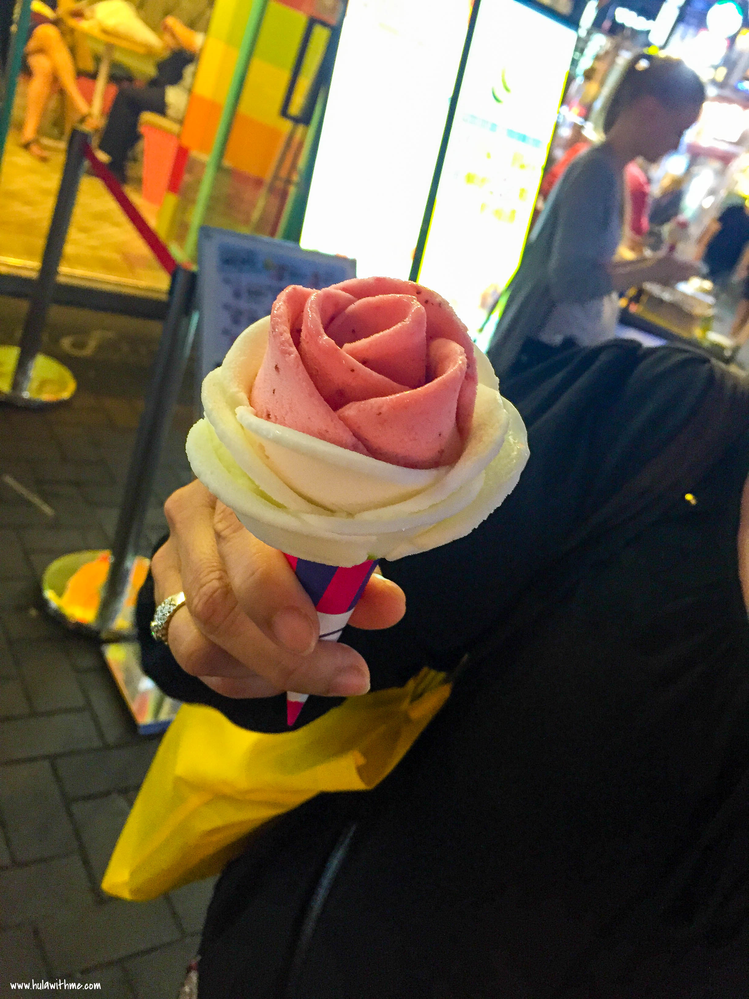 Rose gelato at Milky Bee Ice Creamery, Myeongdong, Seoul, Korea