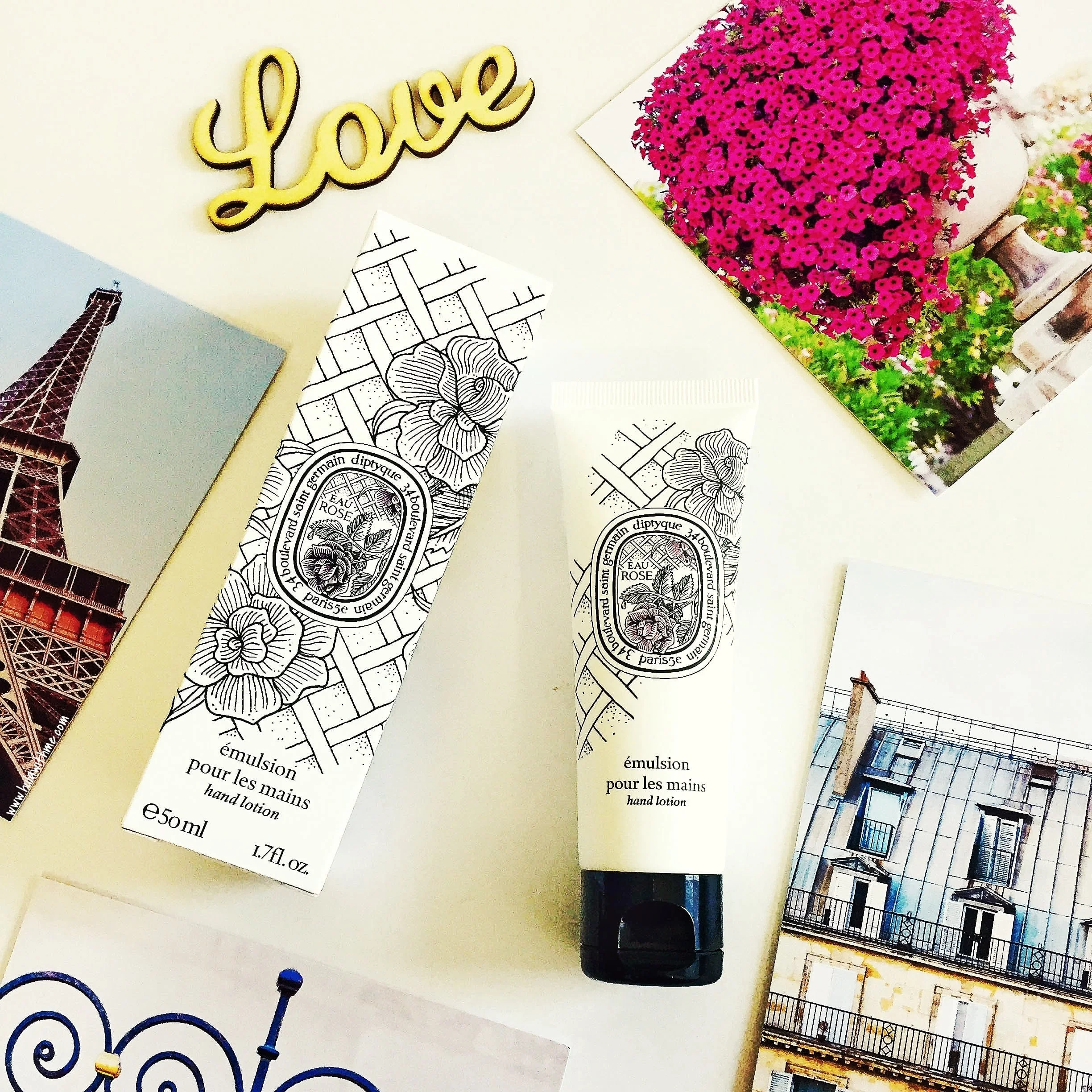 Diptyque Paris Eau Rose Hand Cream/Hand Lotion. Diptyque emulsion pour les mains.