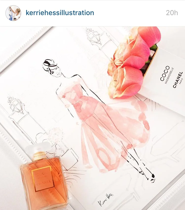 Kerrie Hess, Australian fashion illustrator who has worked for Chanel, Louis, Vutton, Lancome Paris.