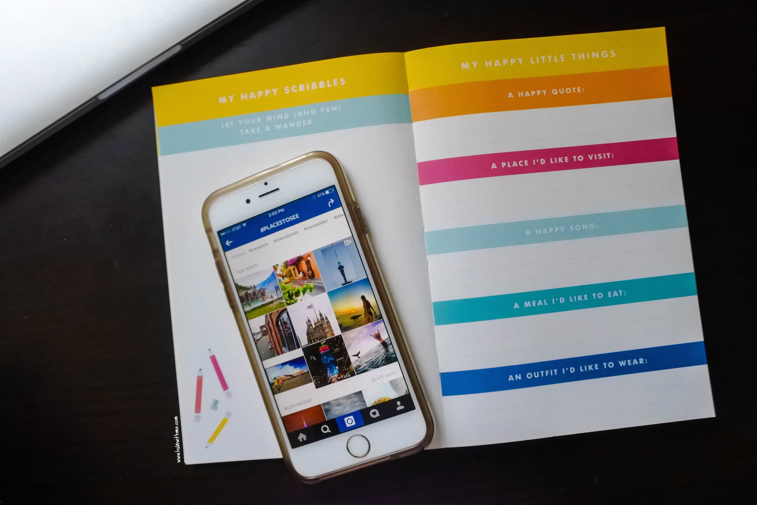 Kikki.K Stationery: The inside pages of My Little Journal of Happy Things.