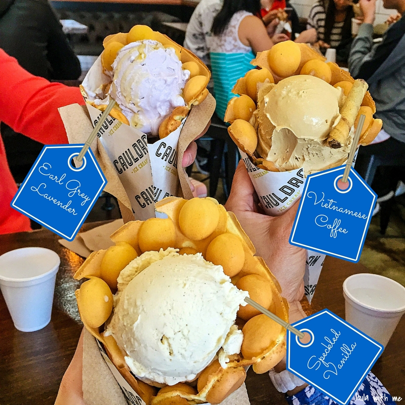 Trying out Puffle Ice Cream from Cauldron Ice Cream in Orange County, CA