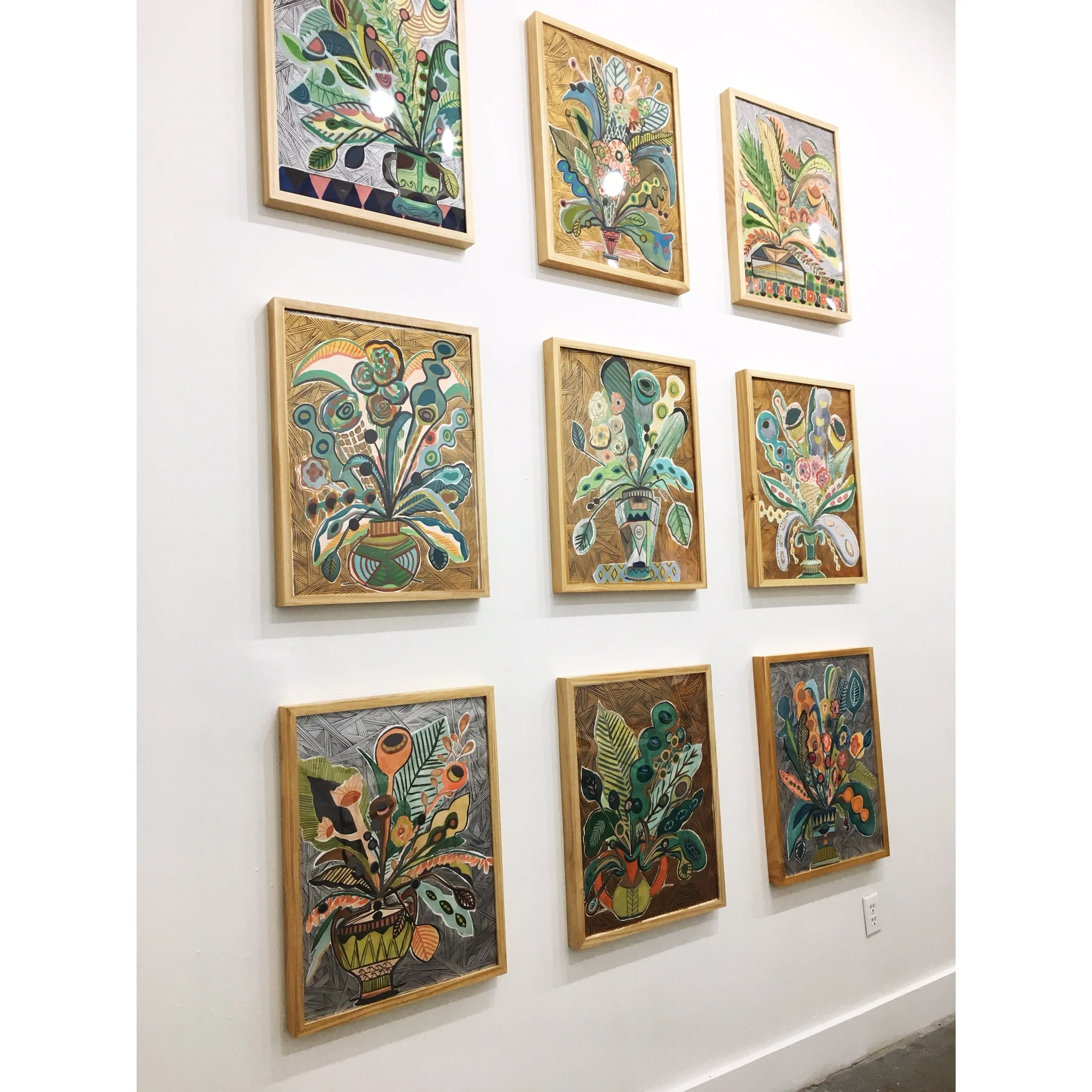 bouquets on wall.JPG