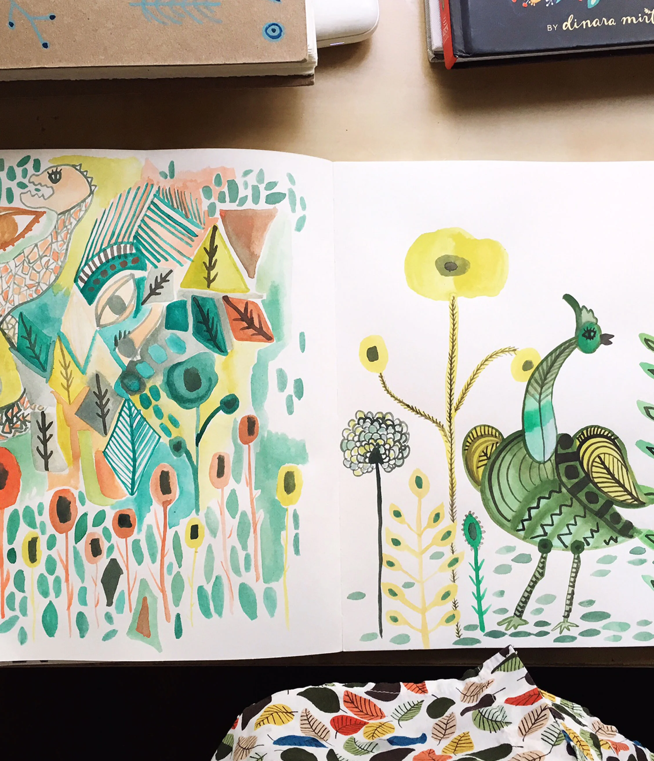 intention was to play with more patterns and to create a page that complimented and contrasted at the same time.