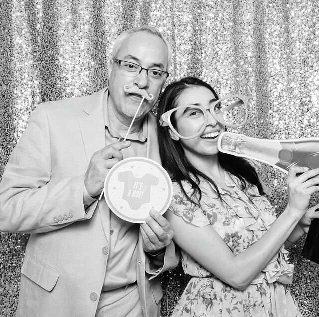 We love black and white photos! Did you know your guests can select B&amp;W or color photos? No extra fees!! #free #blackandwhitephotobooth #options #affordablephotobooth #whitephotobooth