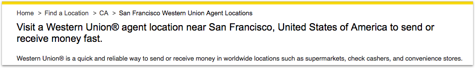 Text that is meant for search engine optimization