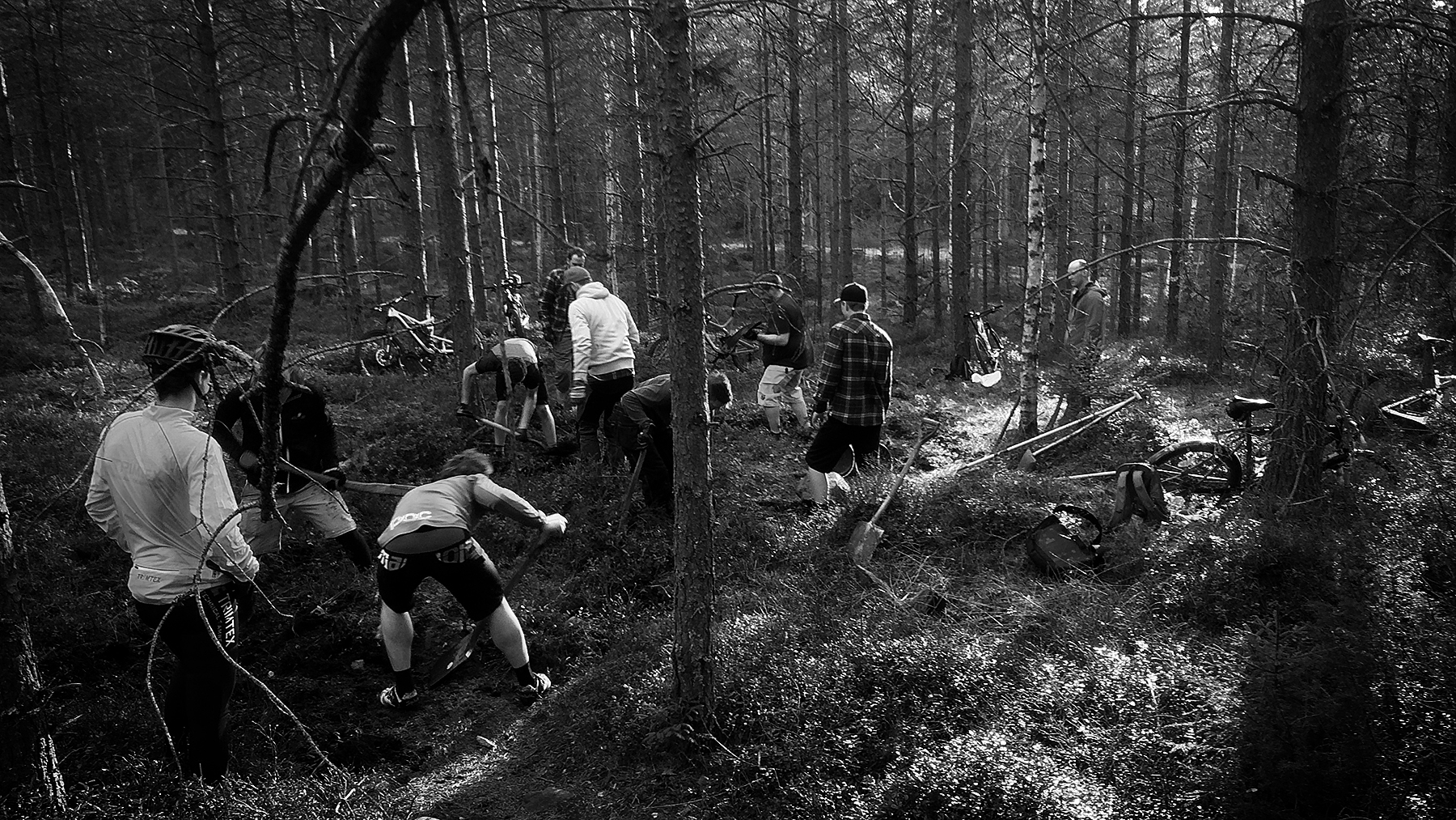 Delar av kvällens trail crew.