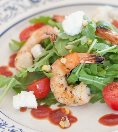Grilled Shrimp Salad with Tomato Vinaigrette Recipe