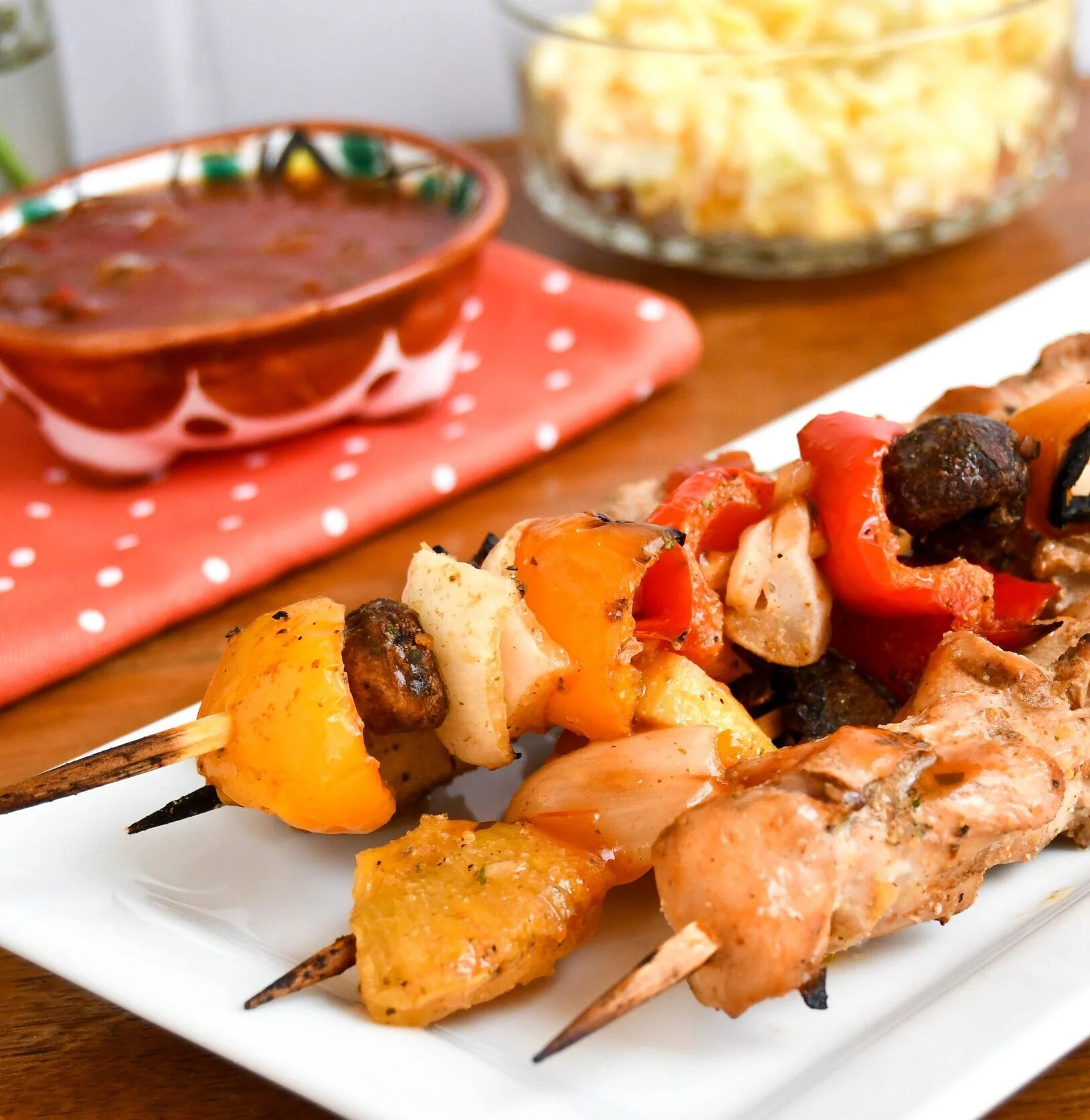 Peachy Chicken And Vegetable Kabobs Recipe