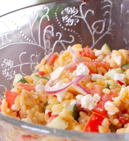 Lemony Greek Pasta Salad Recipe
