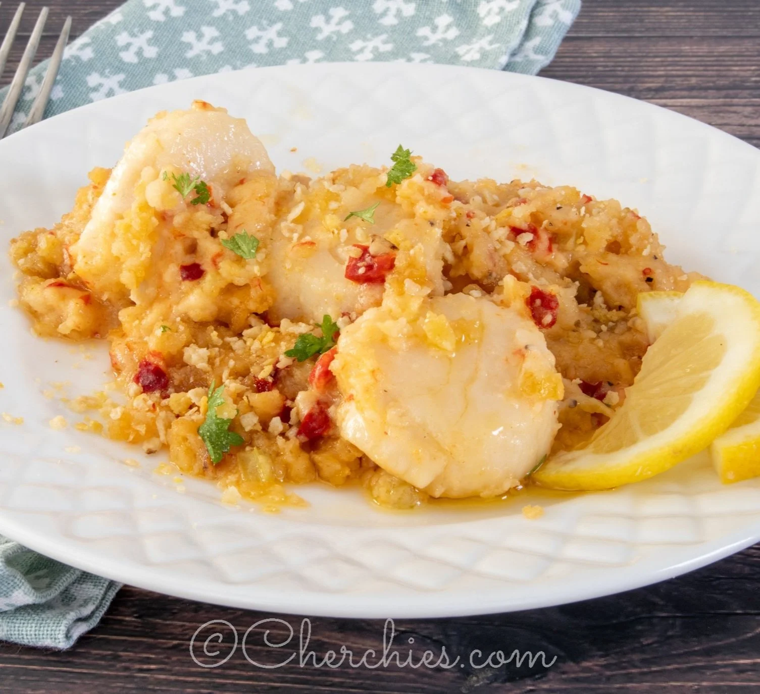 Pretty Peppered Scallops Recipe