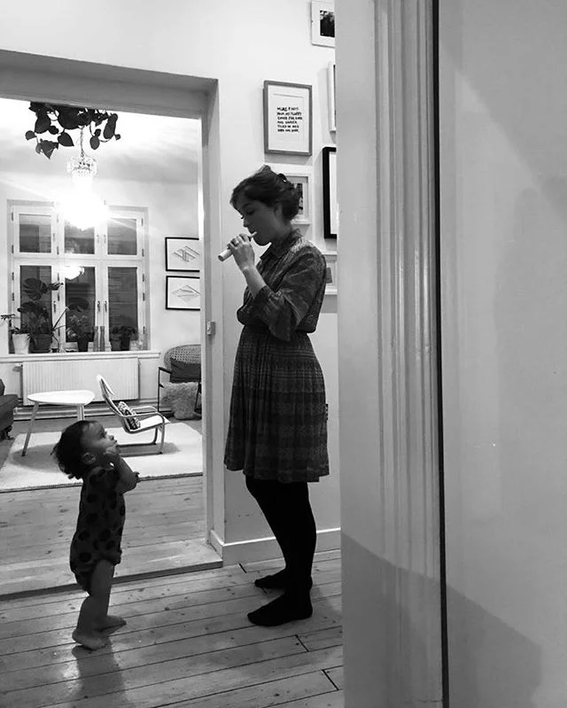 Morning routines look different this year. Mamma at work and Pappa and Finn at home