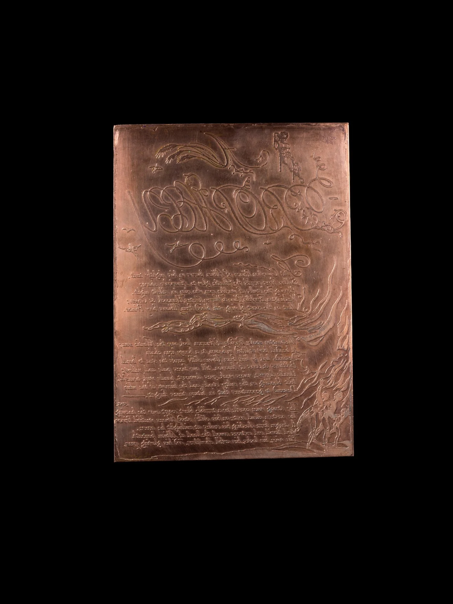 Copper plate for Plate 3, “A/PROPHECY/The Guardian Prince of Albion”