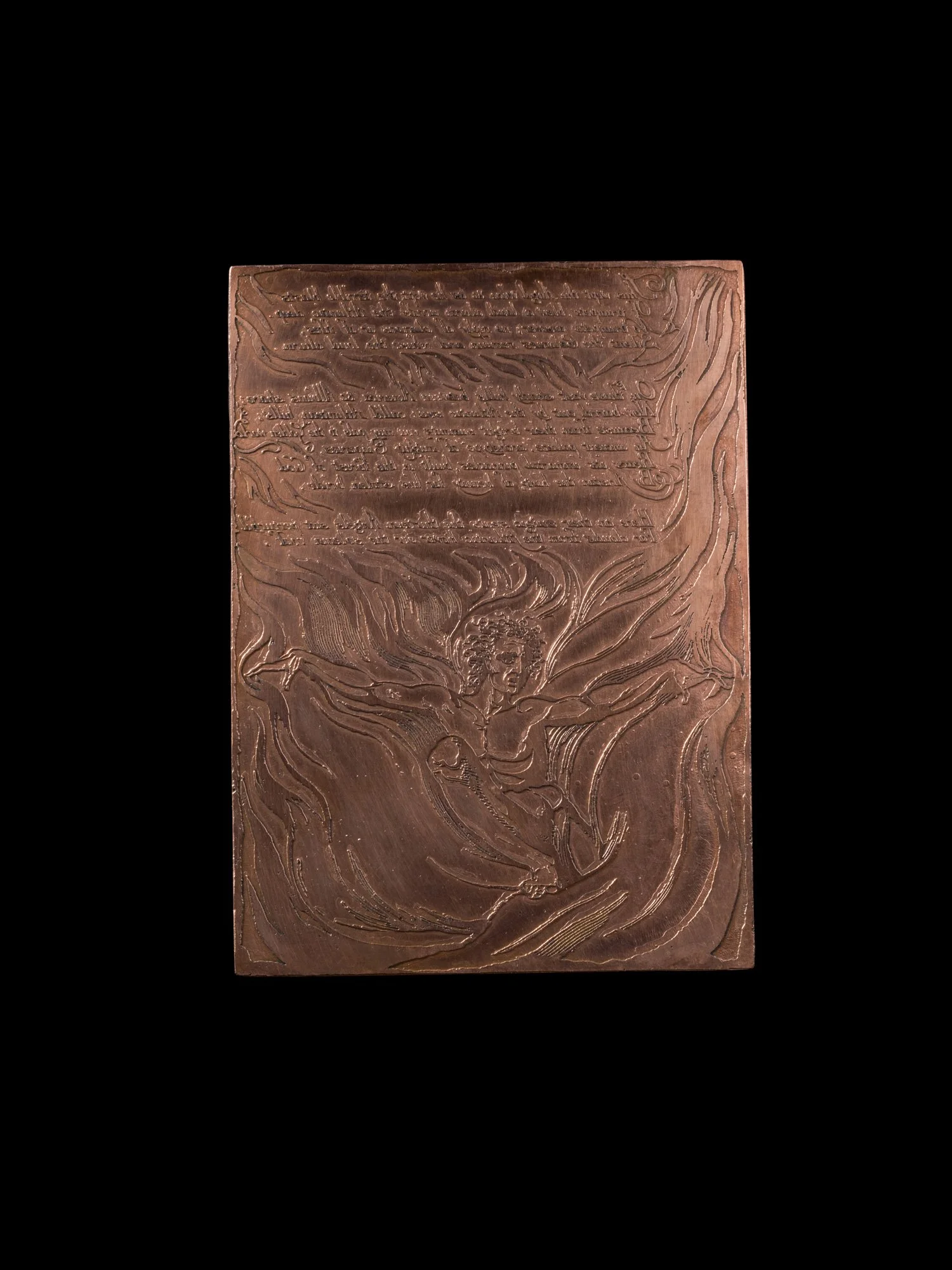 Copper plate for Plate 10, "Thus wept the Angel"