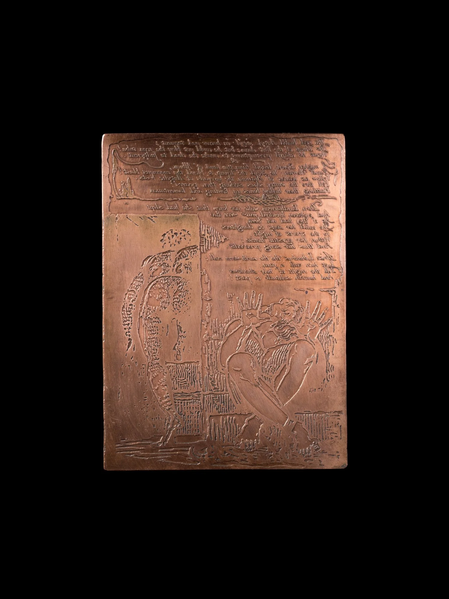 Copper plate for Plate 13, “The red limb'd Angel”