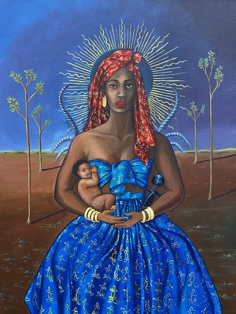  Mother, Child, and Spirit  18x24”  Acrylic on Canvas  2022 