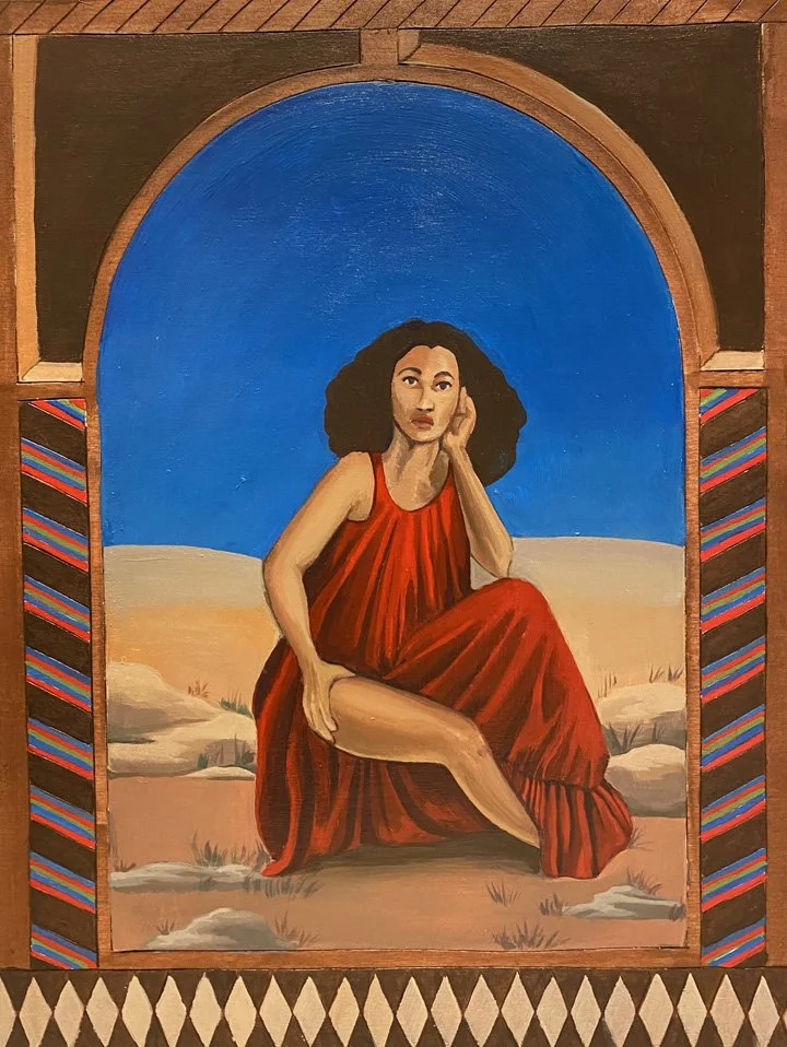  Relic 5  9 x 12 x 2”  Acrylic and Wood Stain on Panel  2023 