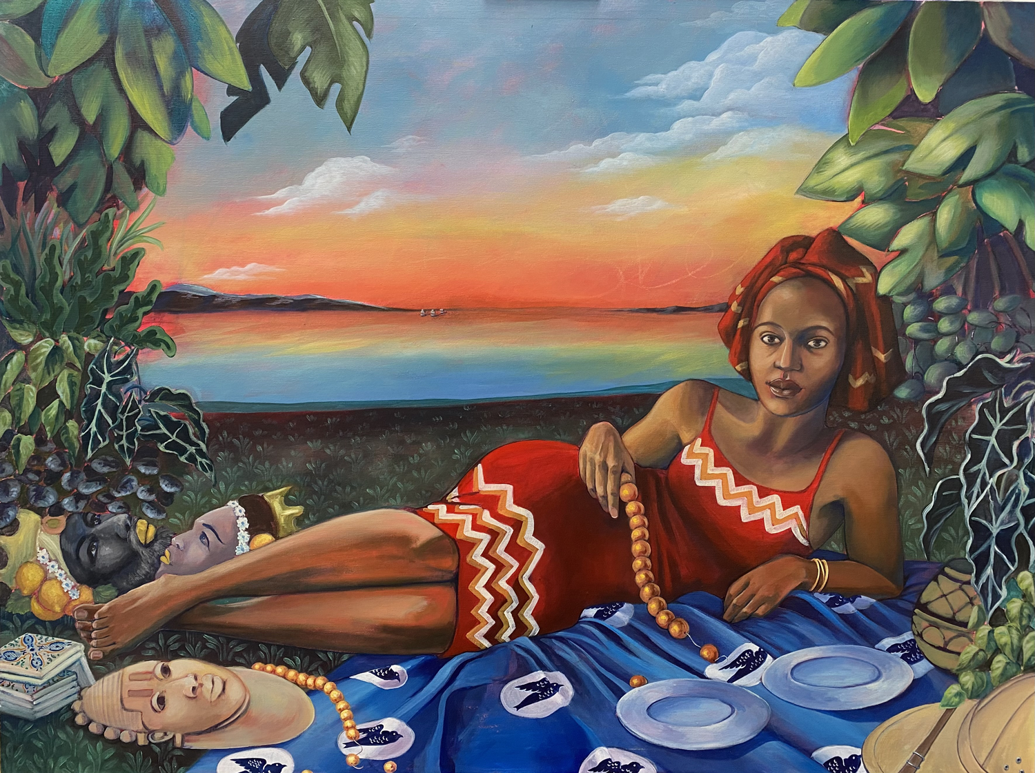  Age of Discovery  36 x 48"  acrylic and oil pastel on canvas  2024 