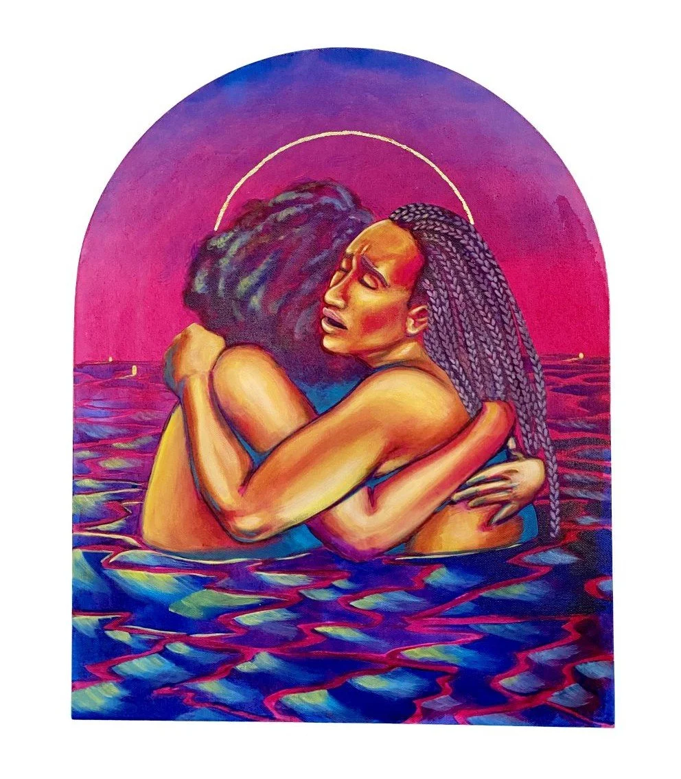  Cling  16 ×20”  Acrylic and Gold Leaf on Canvas  2026 