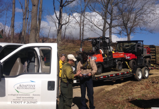  A crew of 2-12 firefighters arrives on site equipped with proper gear and equipment needed to safely and efficiently conduct a prescribed burn and contain the fire. 