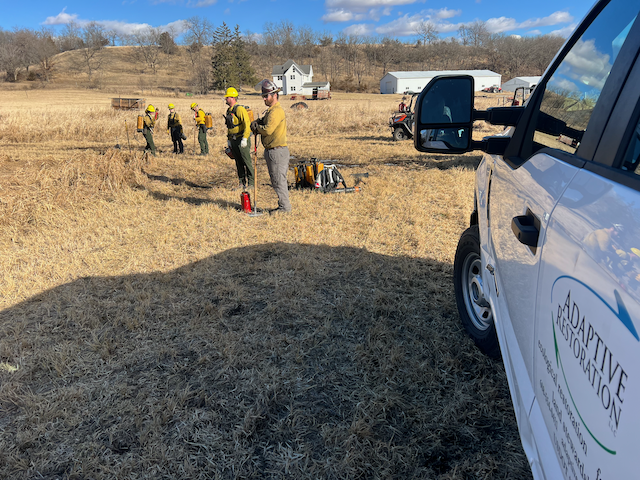  Burn crew preparing for a test fire 