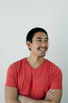 Portrait-Man-Wearing-Red-Tshirt