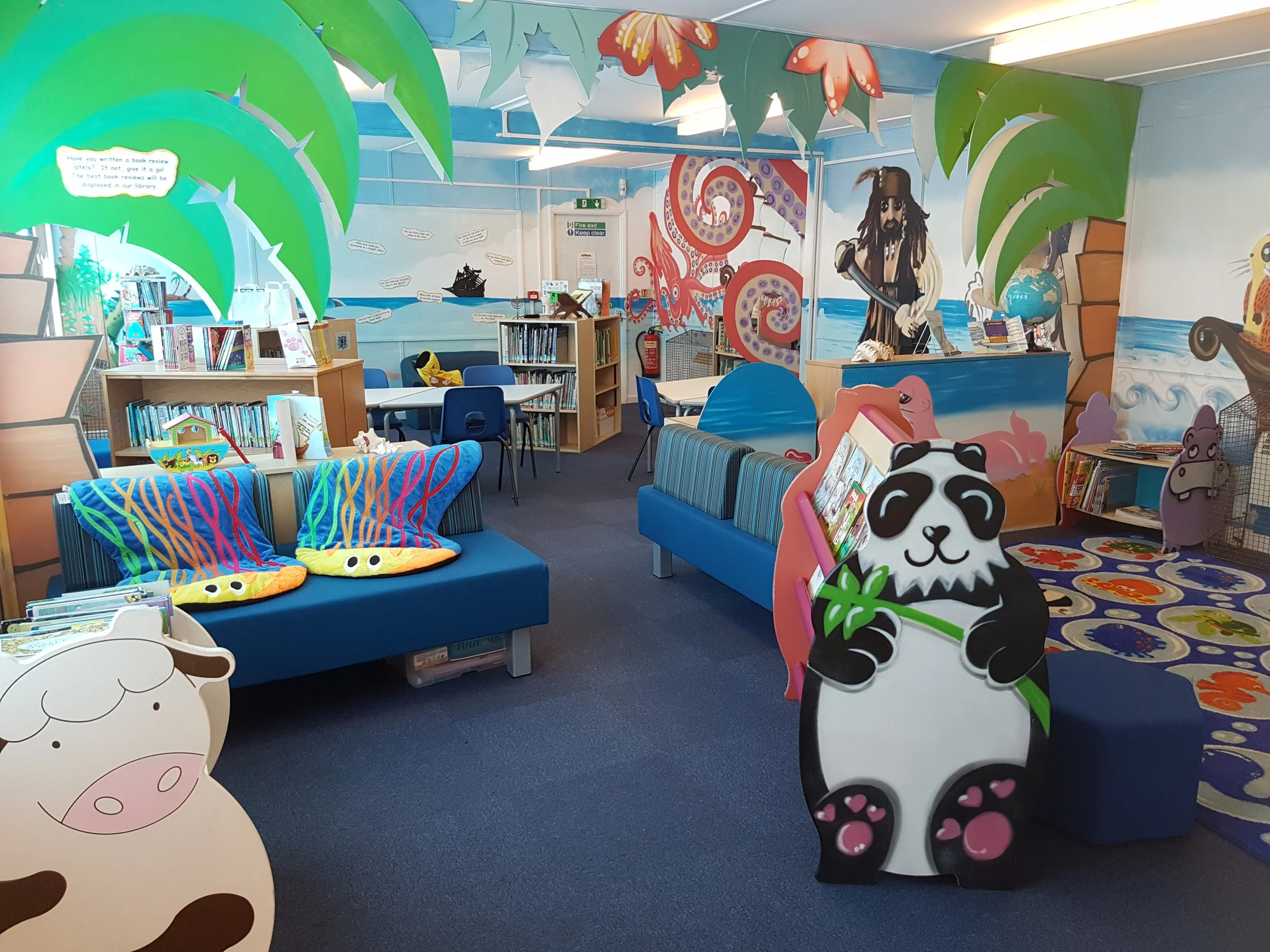 William Hildyard school library - here I have used MDF to make 3D cut-outs