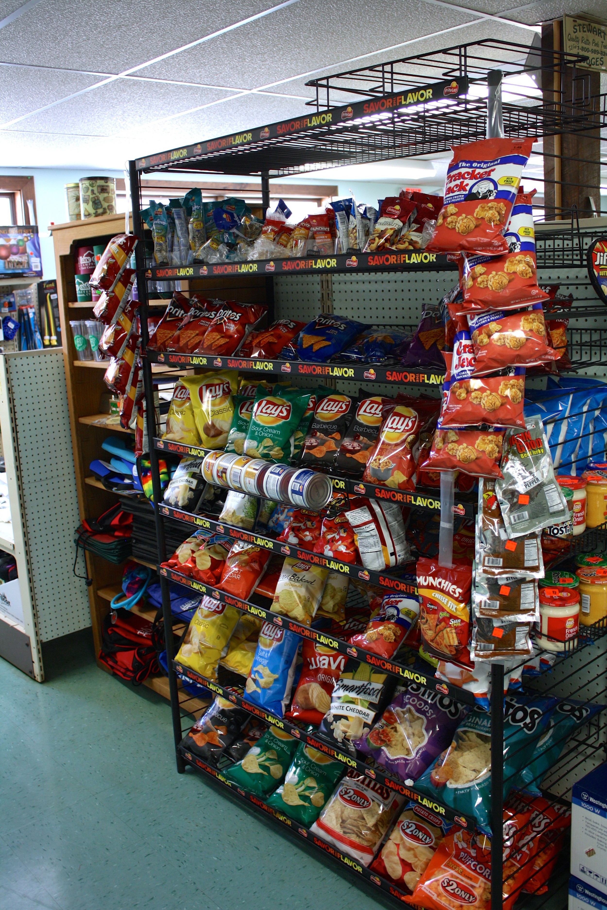chips and other snacks available for purchase