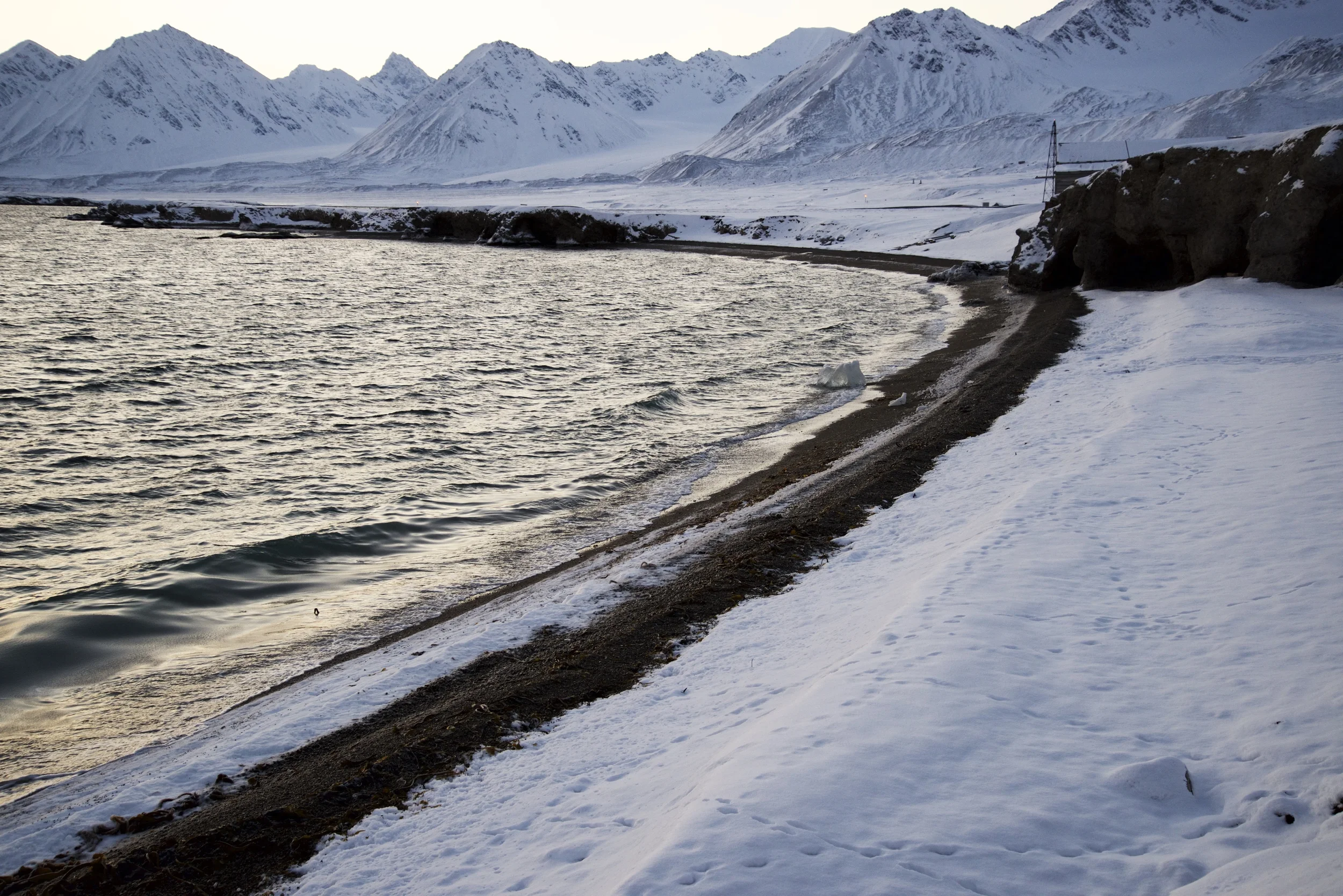 The launching point for our Arctic swim