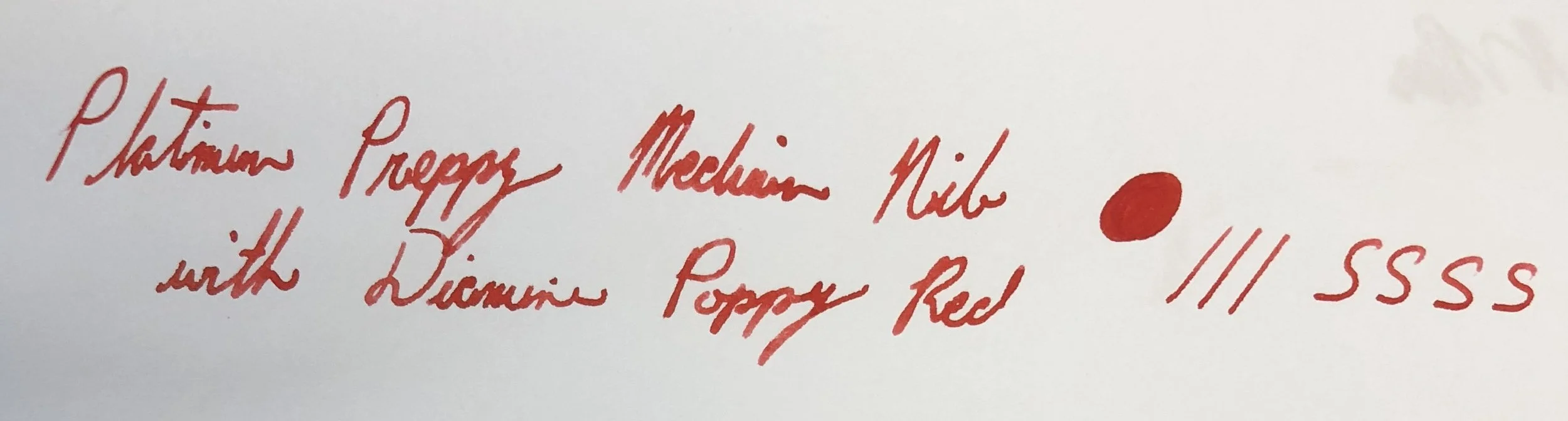 Platinum Preppy Medium nib with Diamine Poppy Red