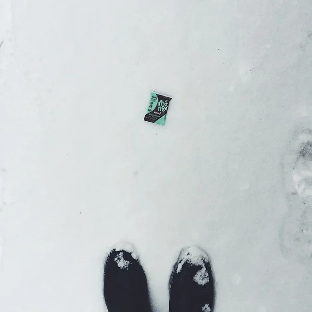 " Look what we found... just in time for Friday!! Wishing you a bundled up and cozy weekend - our Mint #DailyDose is cold as ice. #Snow #Friday #Chocolate #FromWhereIsStand #NYC #Brrrr #ColdAsIce "