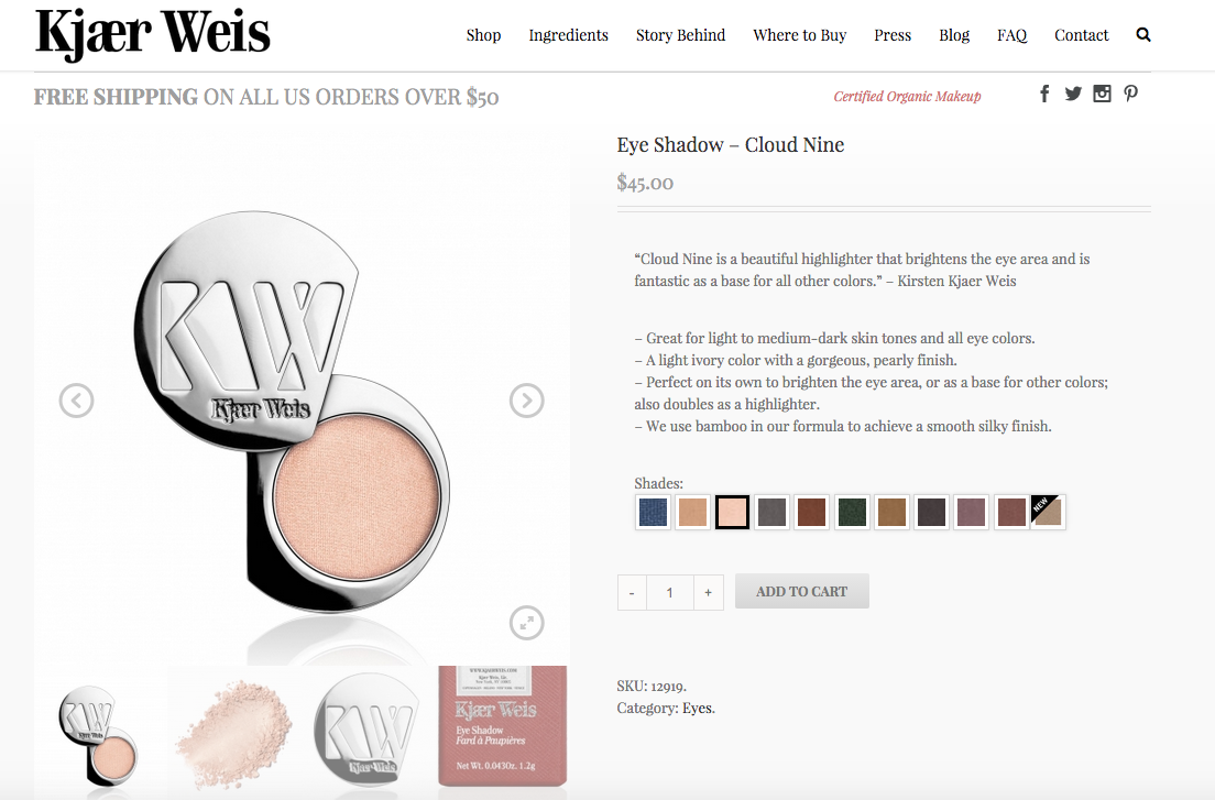 Kjaer Weis, Ecommerce Product Descriptions, 2013