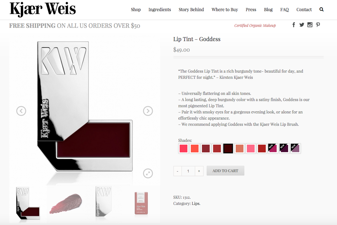 Kjaer Weis, Ecommerce Product Descriptions, 2013