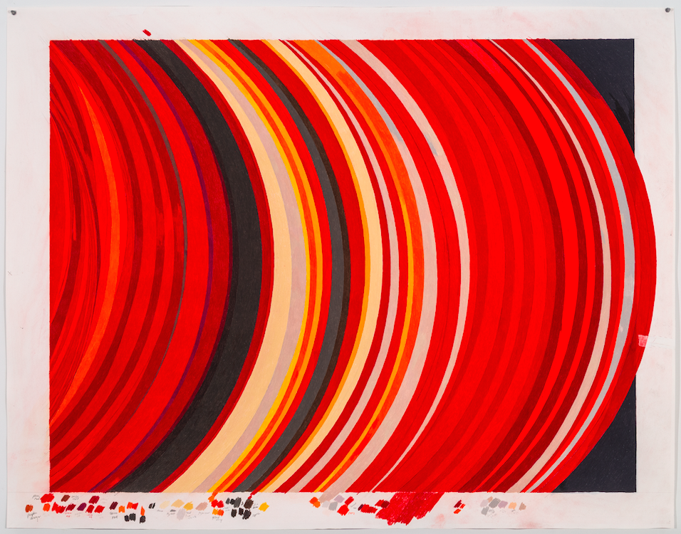 False color image of density waves in Saturn's A ring, 2015