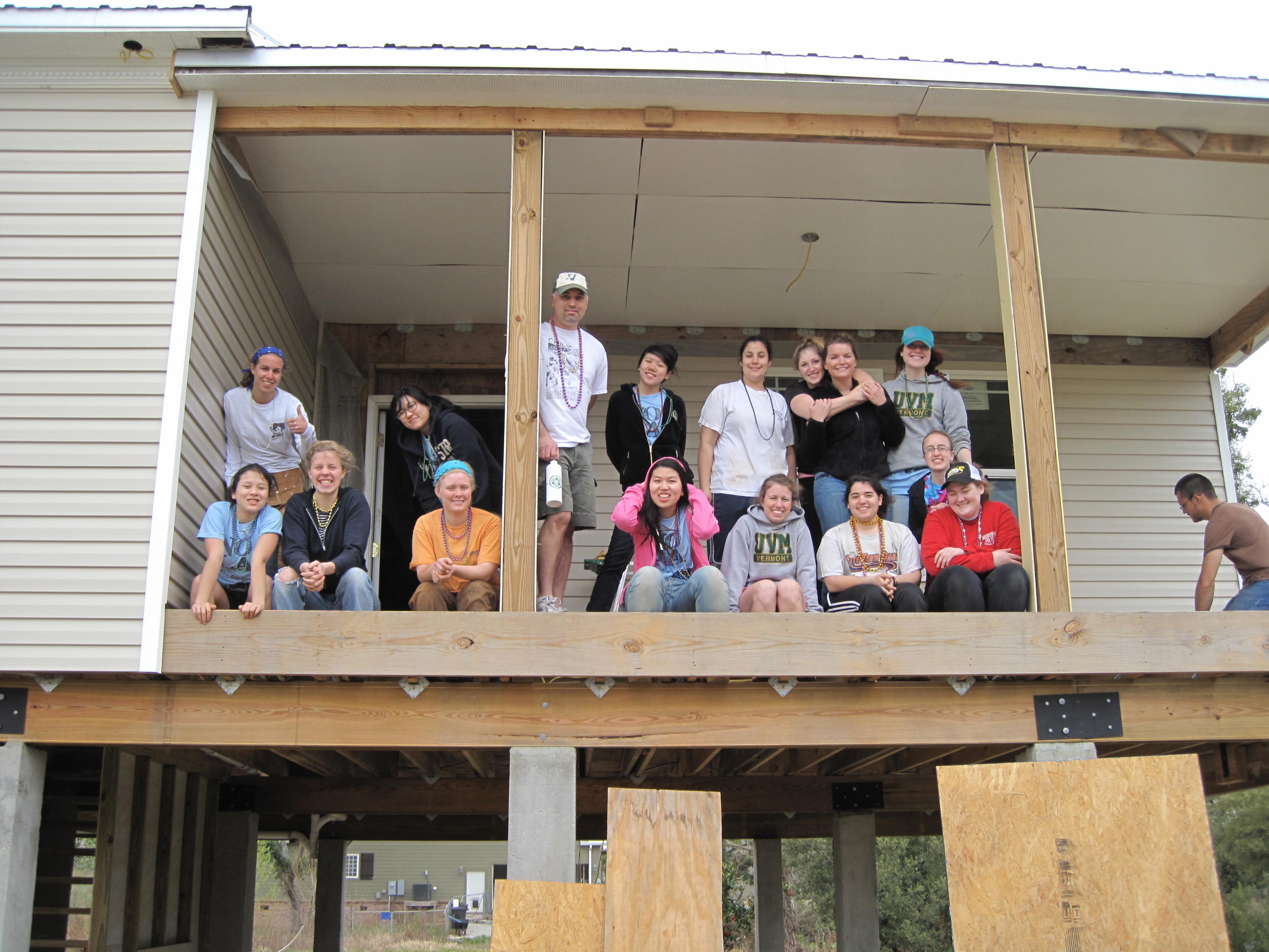 Students working on a house in New Orleans during KRUP 2011