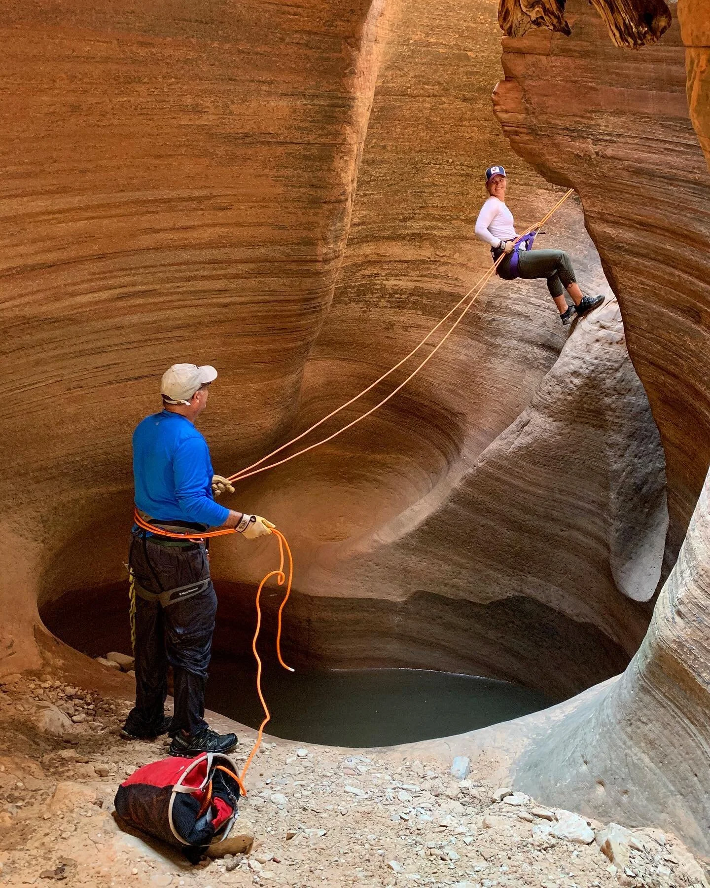 Operation Zion with the family slot team. @cfryfry&rsquo;s first #canyoneering adventure!