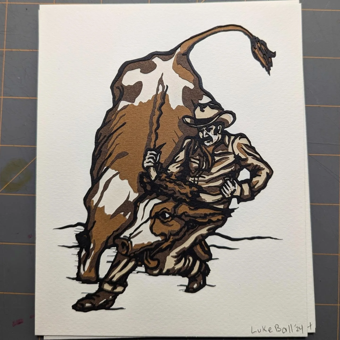 My heroes have always been cowboys. And they still are it seems...
New fun little stacked paper prints. 
.
.
.
.
#drawing #printmaking #print #prints #prince #printmakingprocess #printmaker #westernart #art #western #cowboy #rodeo #cattlerustler #las