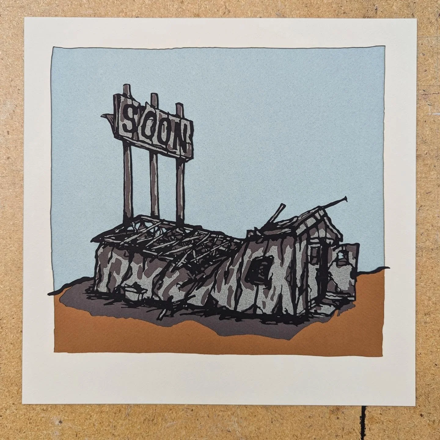New/old paper stack drawing. 6 layers of cut paper, ~11x11&quot;
.
.
.
.
.
.
#drawing #art #artistsoninstagram #artwork #printmaker #printmaking #prints #printmakersofinstagram #collage #paperart #lasercutting #glowforgemade #glowforge #rustporn #can