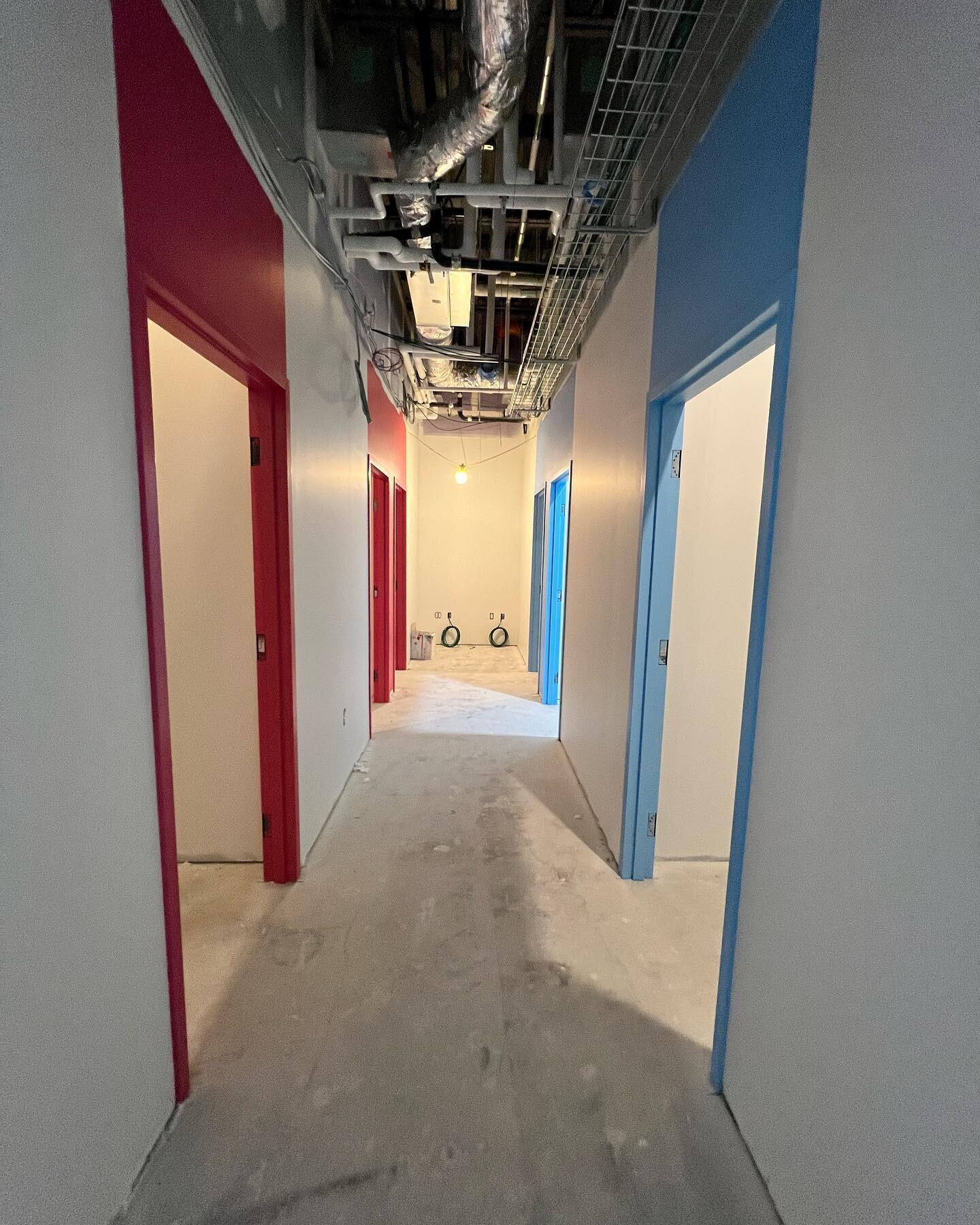 Prime paint and first accent coats are going up and this new medical space is beginning to gain some character! #camfredconstruction #buildforourfutures #medicalbuildout