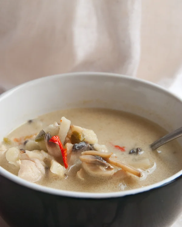 Taipärane kanasupp köögiviljadega (Tom Kha Gai)