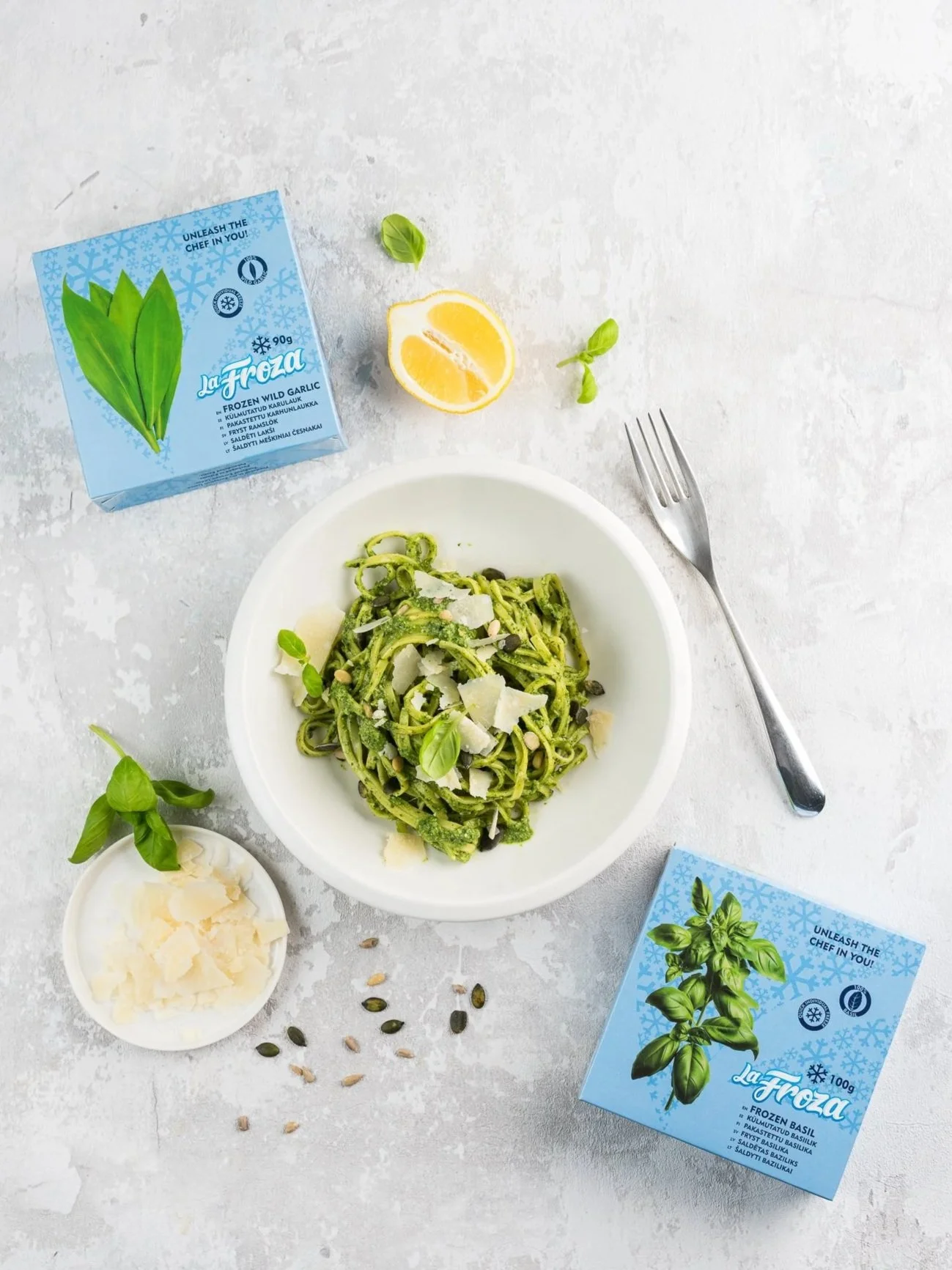 Green Pasta with Wild Garlic and Basil