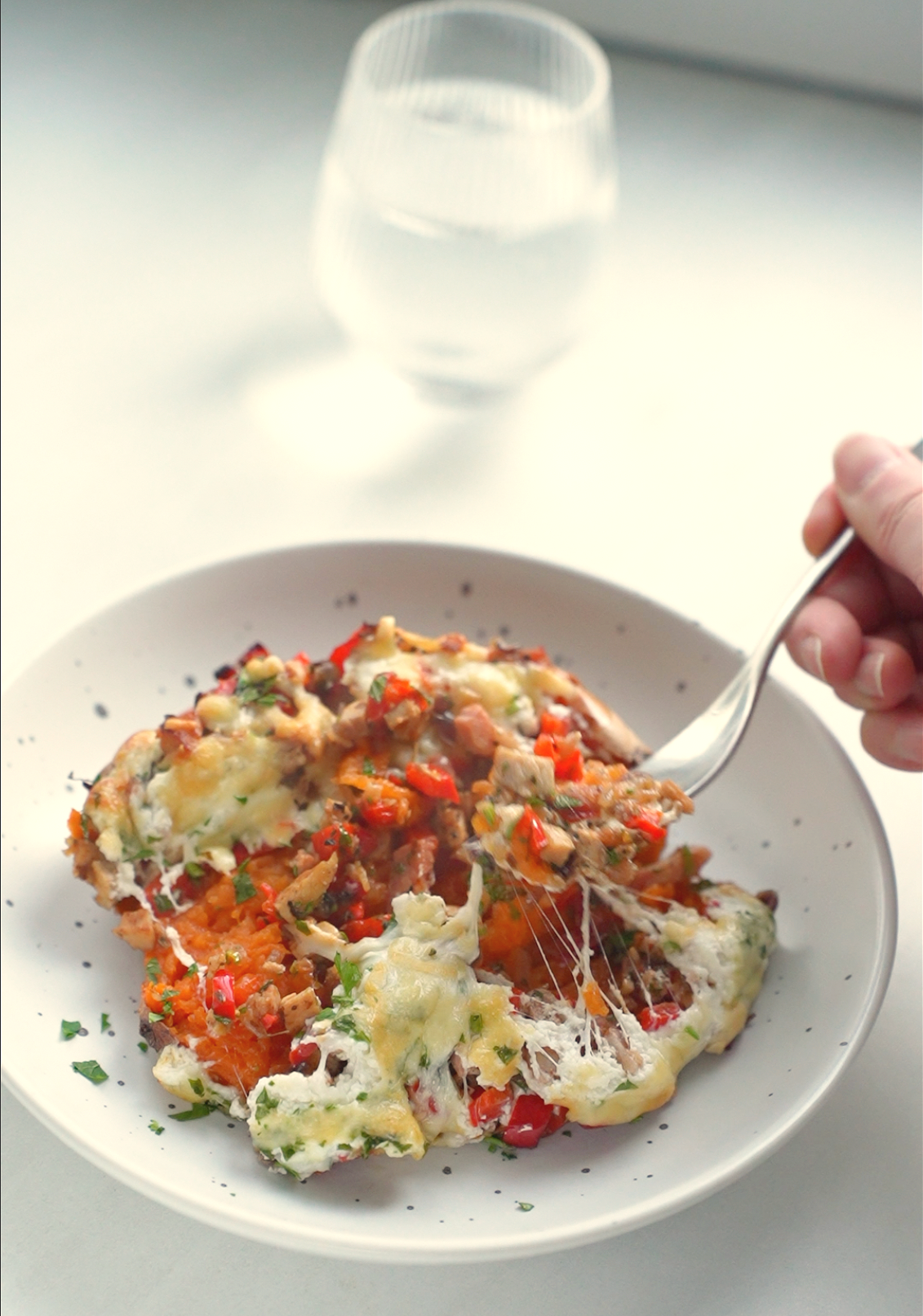 Baked Sweet Potatoes with Chicken &amp; Bacon Filling
