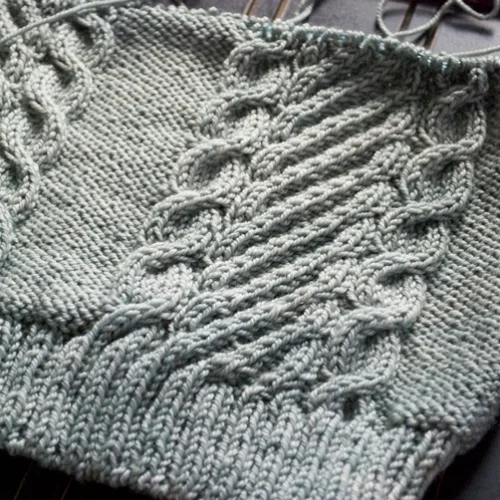 Anzula Cricket, in new 2015 color, Seafoam. Pattern is still in the works.