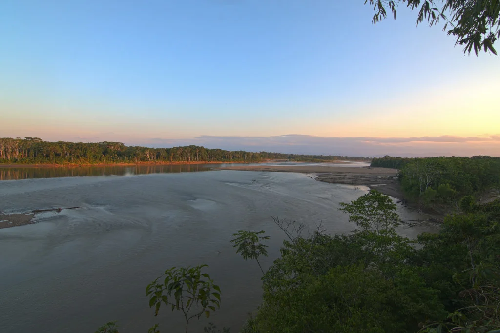 Overlook of the Tambopata River at our field site in Southeastern Peru.