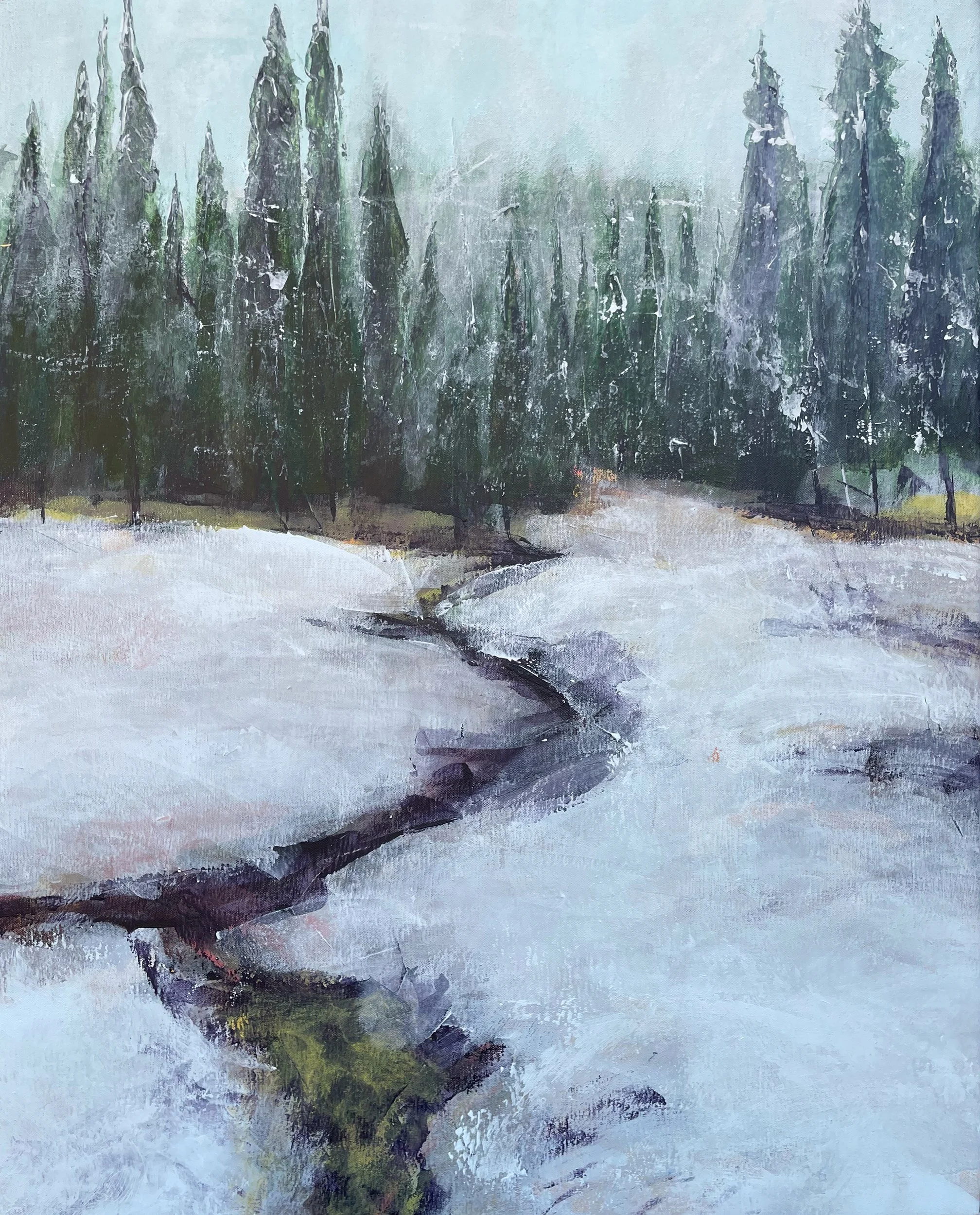 The Blessings of an Early Snow, acrylic, 24x30 inches, SOLD