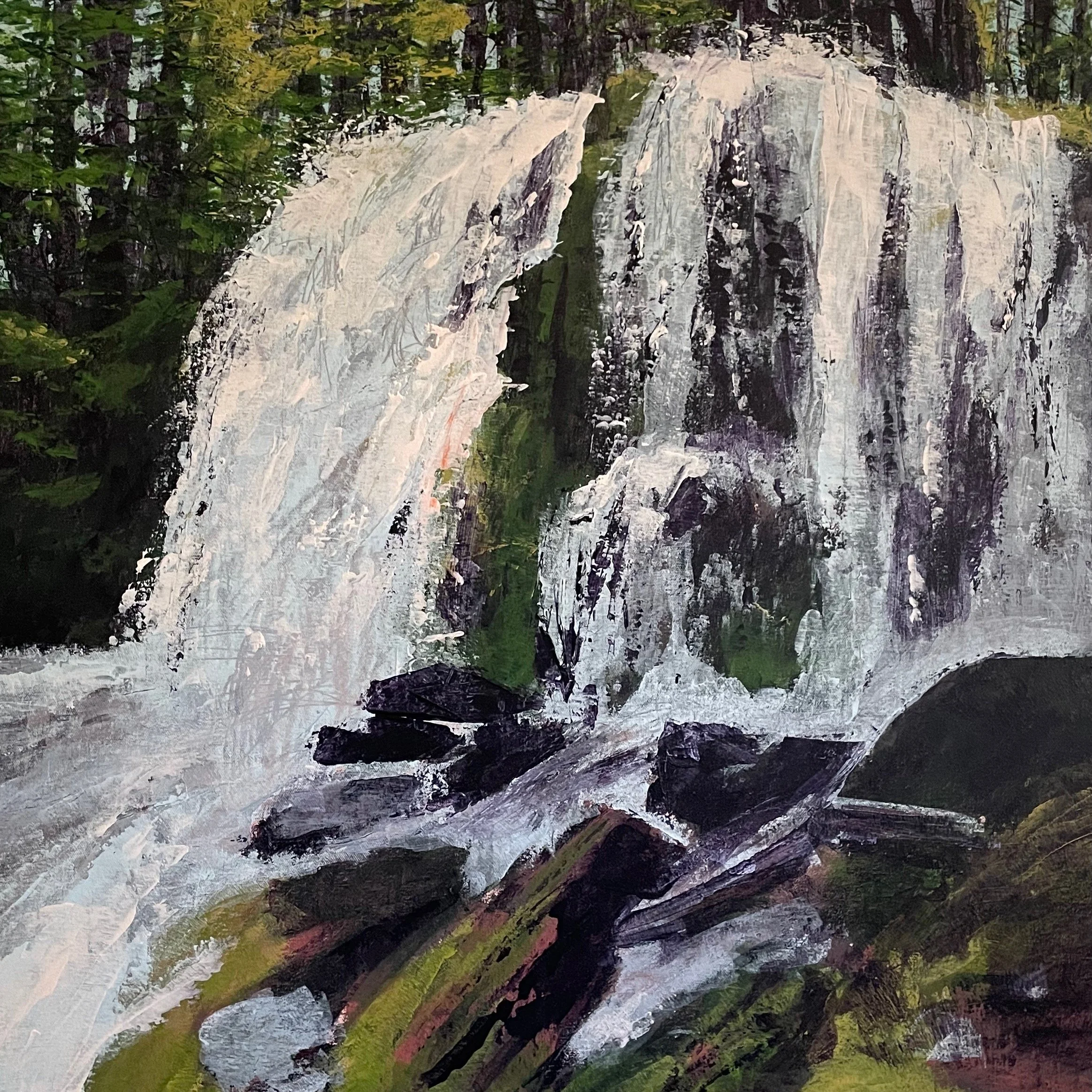 Upper Falls, acrylic, 24x24 inches
$1200, at PRAx Opne, OSU Corvallis, November 19 – December 19. more details