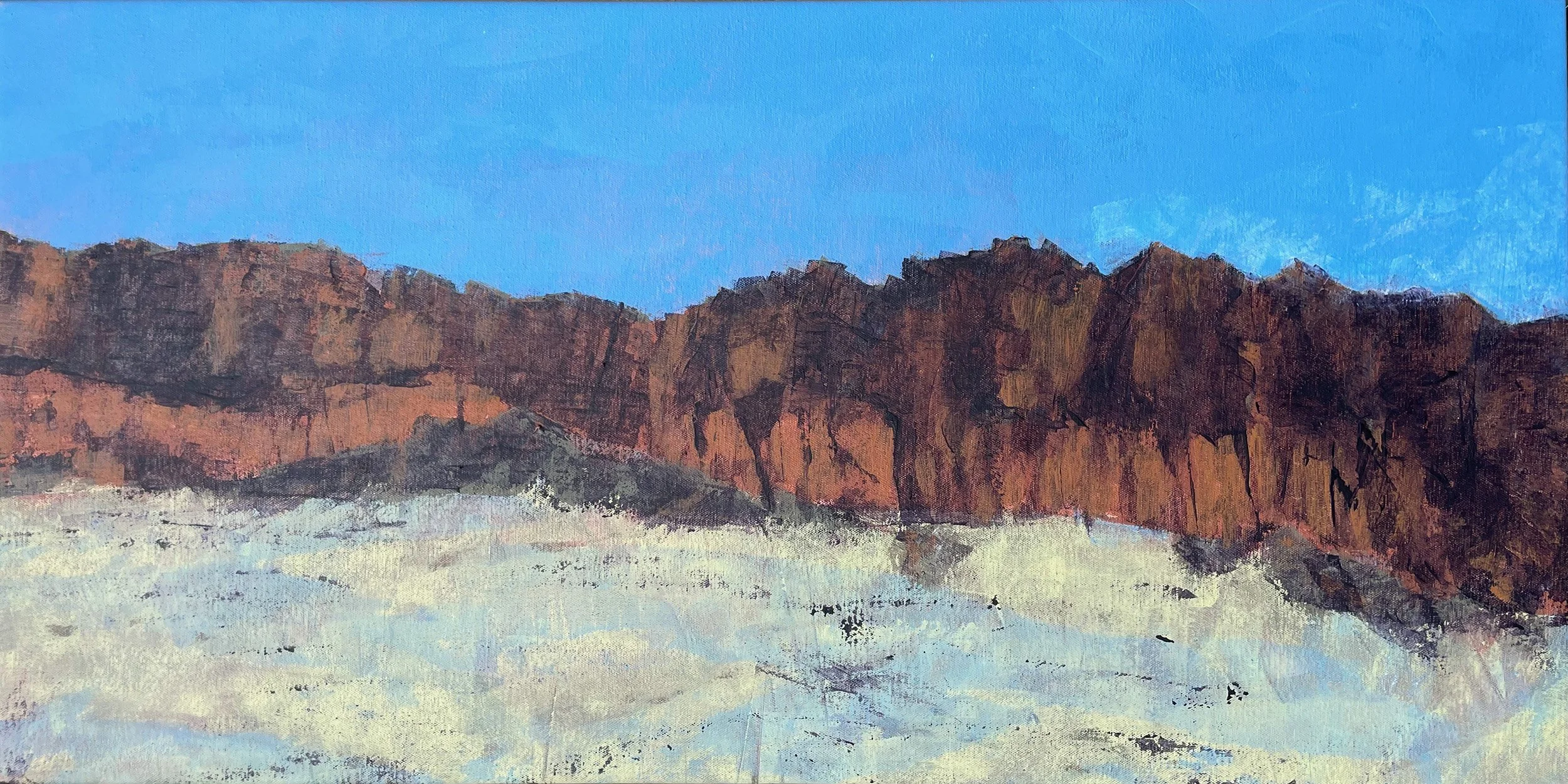 Echoes of an Inland Sea – Fort Rock
Acrylic, 15x30 inches
$1125

