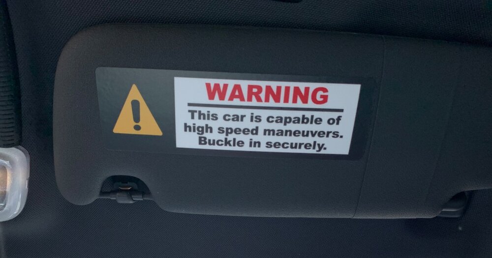 Large Warning Driver Picks the Music MINI Cooper Visor Stickers Set