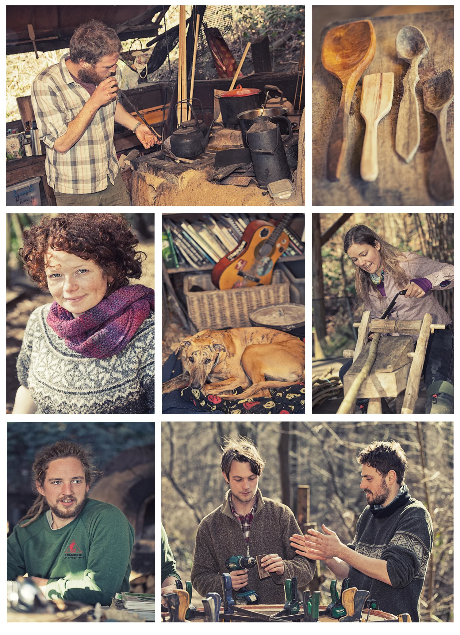 Course attendees learn how to build a yurt, at the Cherry Wood Project, near Bath, UK