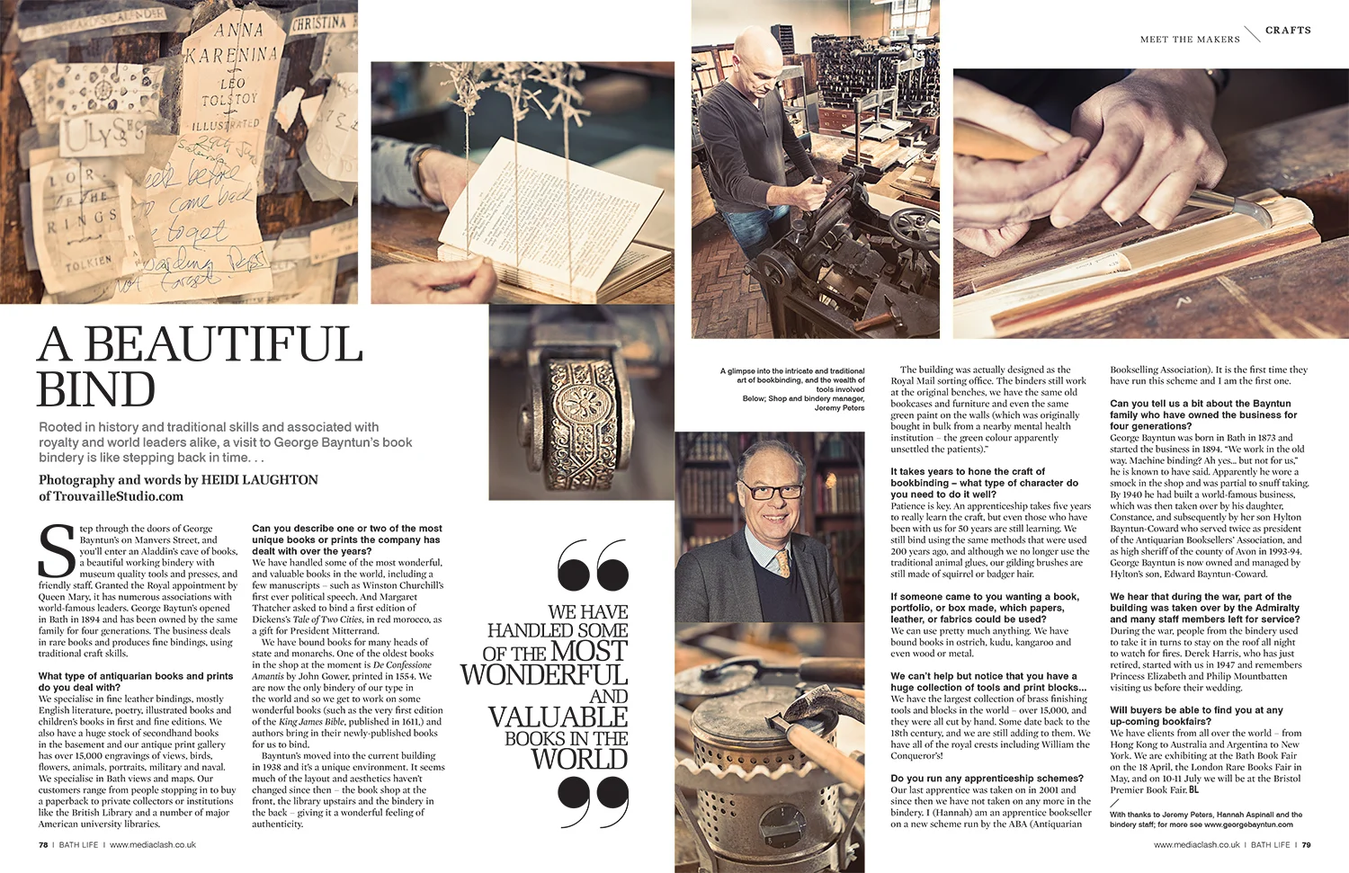 Article in BathLife magazine